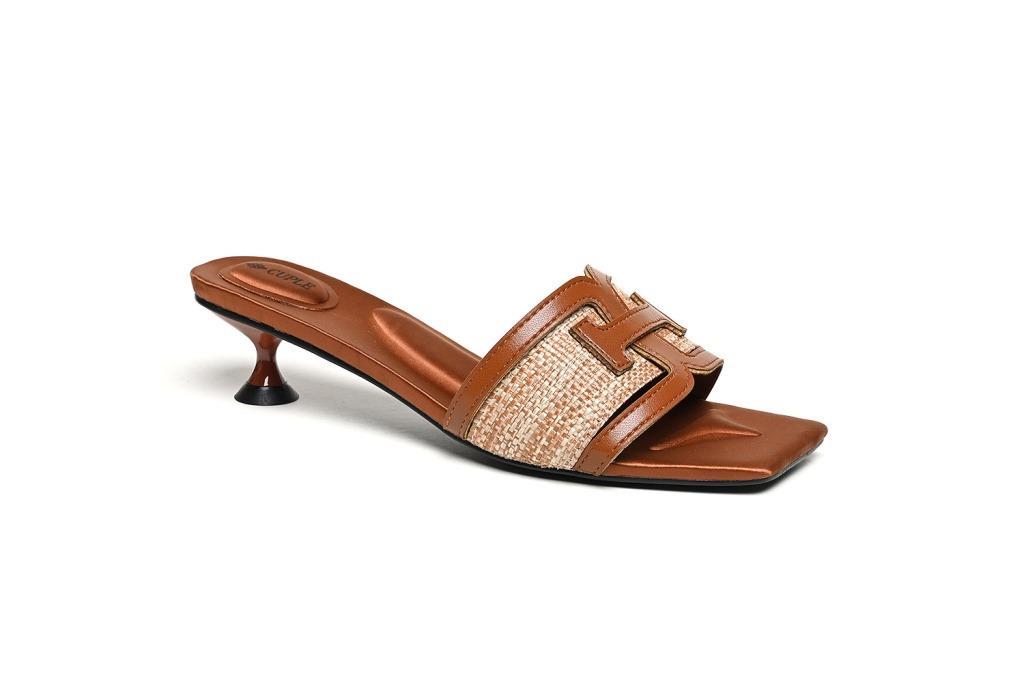 Fabric Party Wear Dessert Rose Sliders, Heels at Rs 2499/pair in