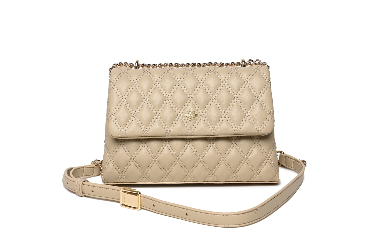 Cuple Quilted Accent Shoulder Bag in Nude – Cuple