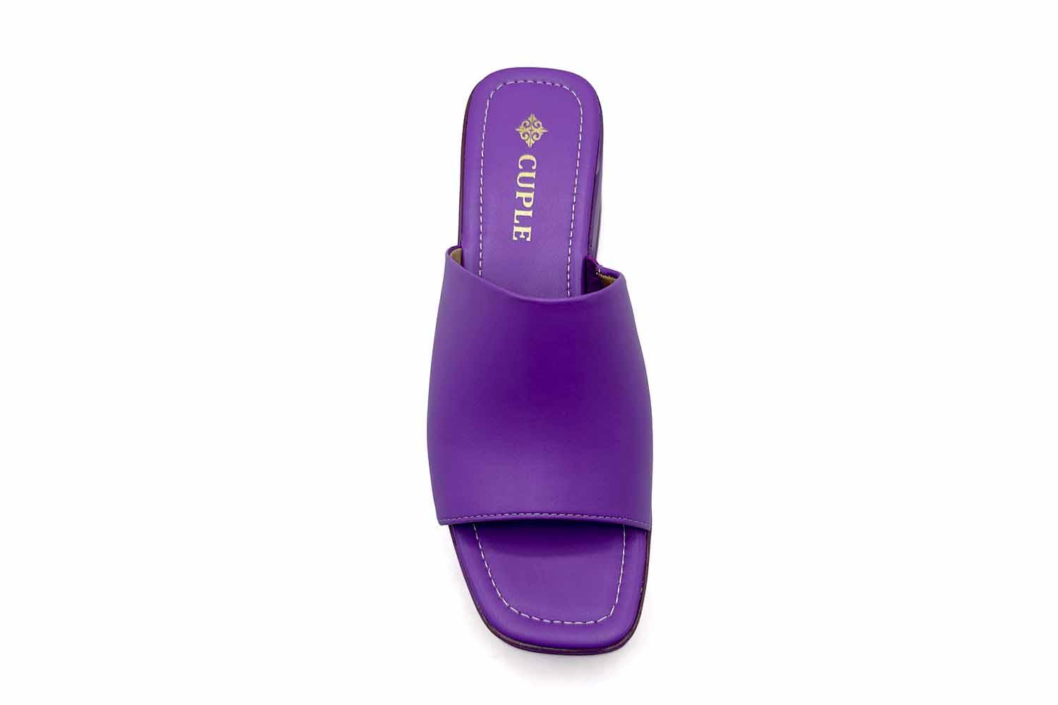 Purple open toe online slippers