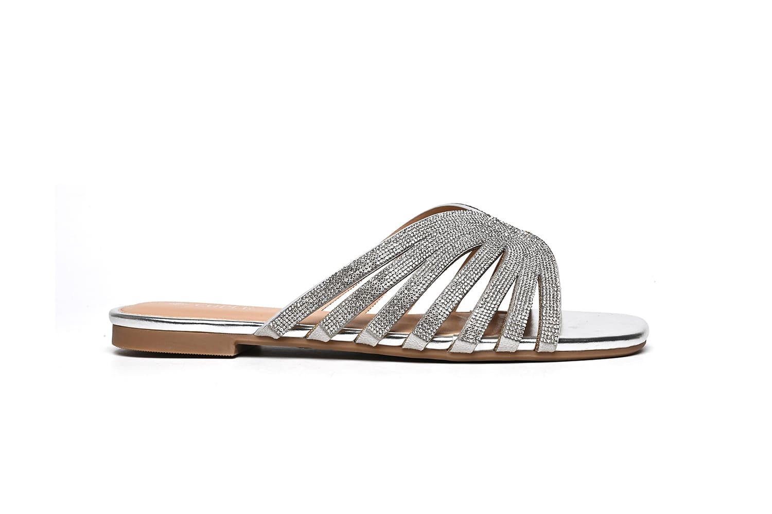 Silver strappy shop flat sandals