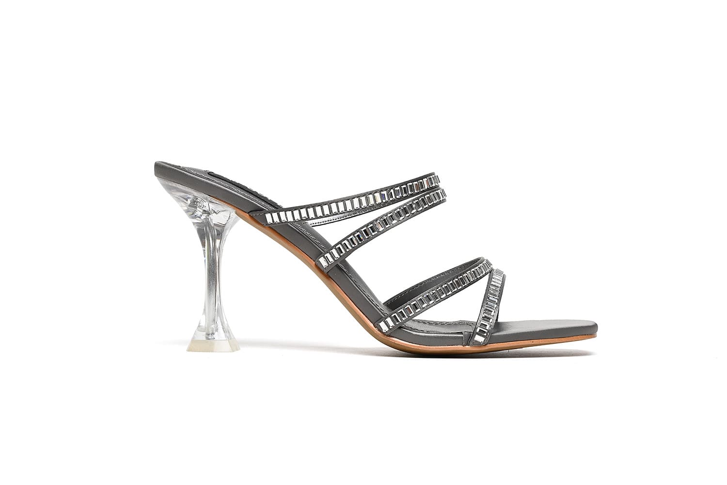 Cuple Embellished Strappy Sandals Pewter – Cuple