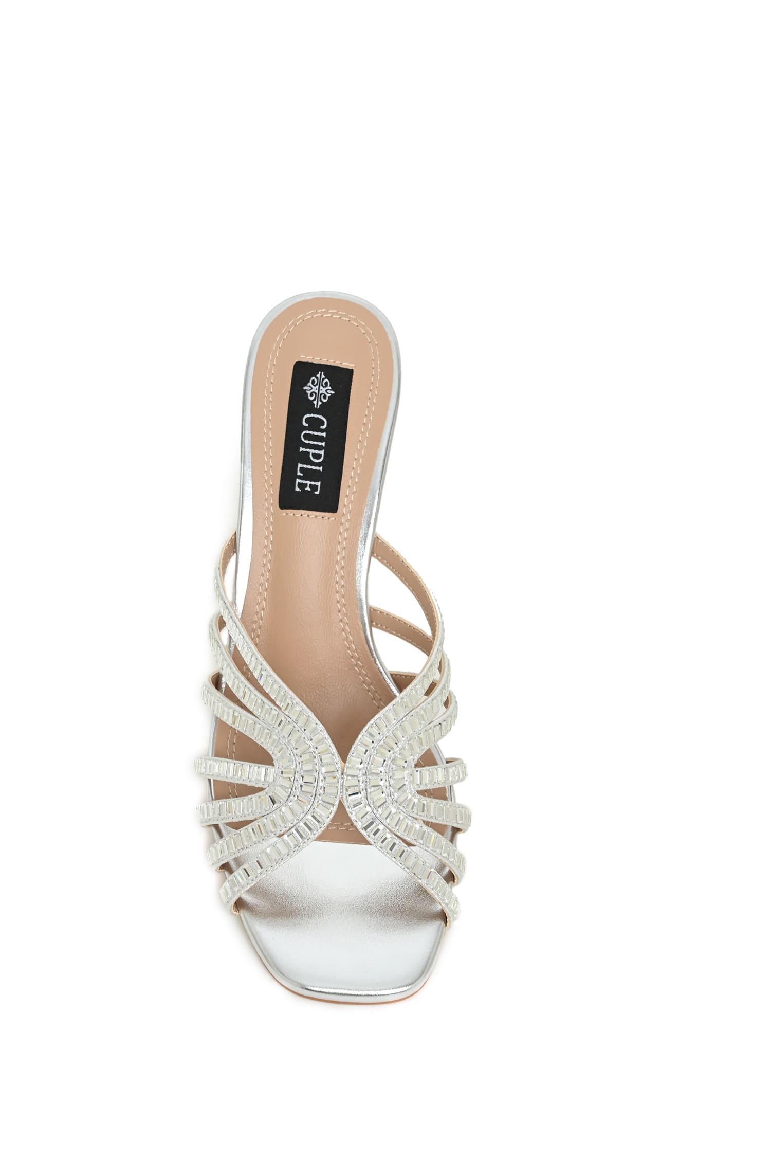 Cuple Embellished Open Toe Sandals Silver – Cuple