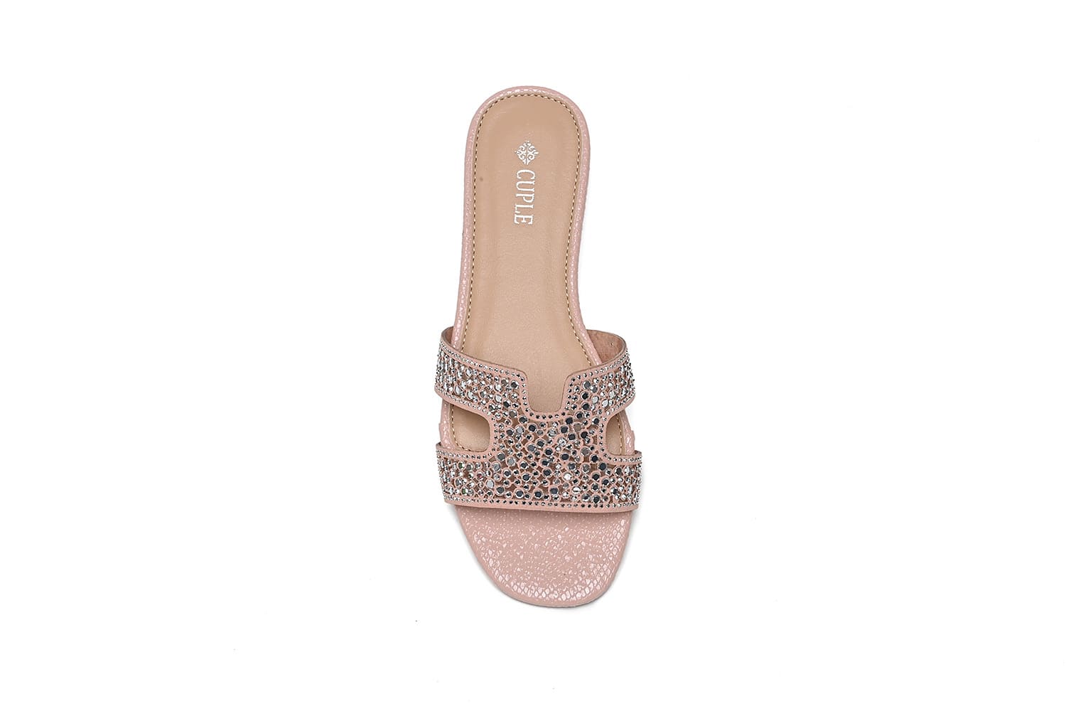 Cuple Embellished Slip-on Flat Sandals Pink – Cuple